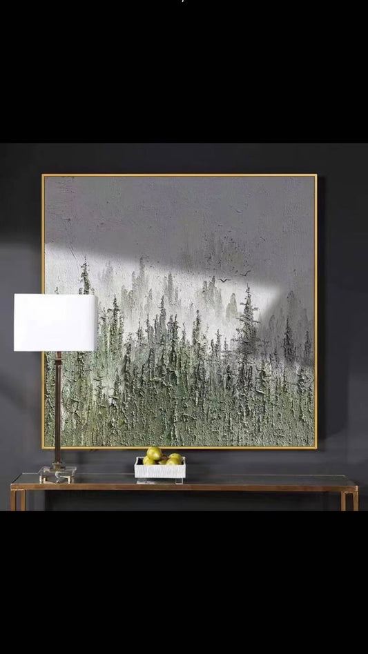 Misty Forest - Textured Nature Wall Art