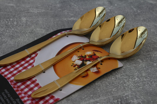 Golden dinner spoons 6 pieces