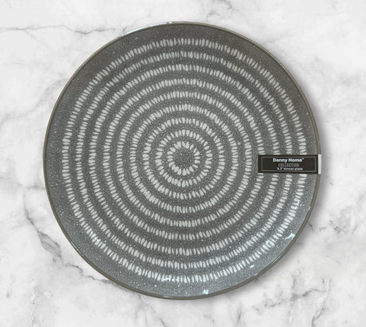 Stripe Grey-White Side Plate 20.5cm