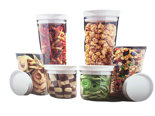 Food Storage Jar Round - 6 Pieces