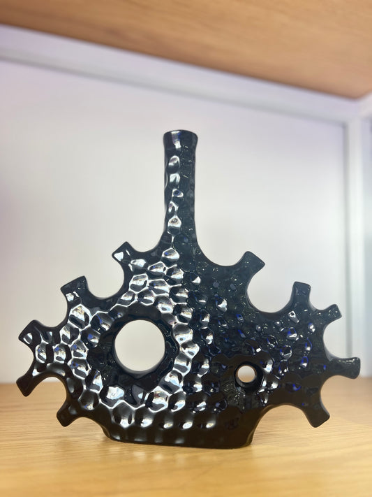 Modern Black Gear Vase
