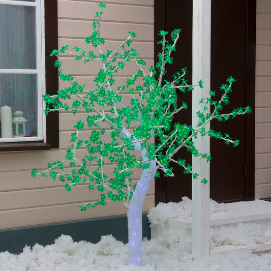 LED Artificial Tree with Green Leaves – Light-Up Decorative Tree for Indoor & Outdoor Use