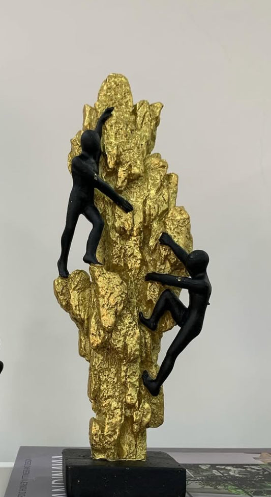Golden Resin 2 Men Hill Climb Figurine