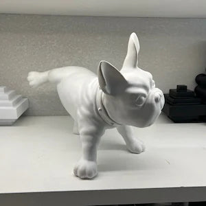 White French Bulldog Sculpture (Leg Raised)