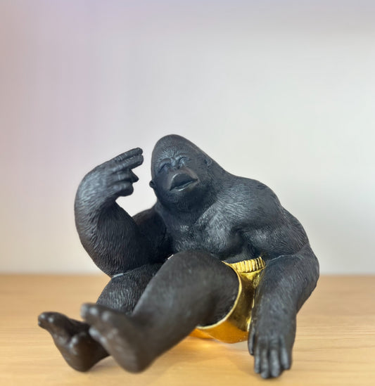 Gold Gorilla Sculpture – Luxury Home Decor Accent