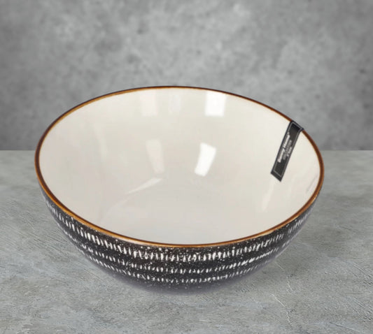 Striped Ceramic Salad Bowl 20cm