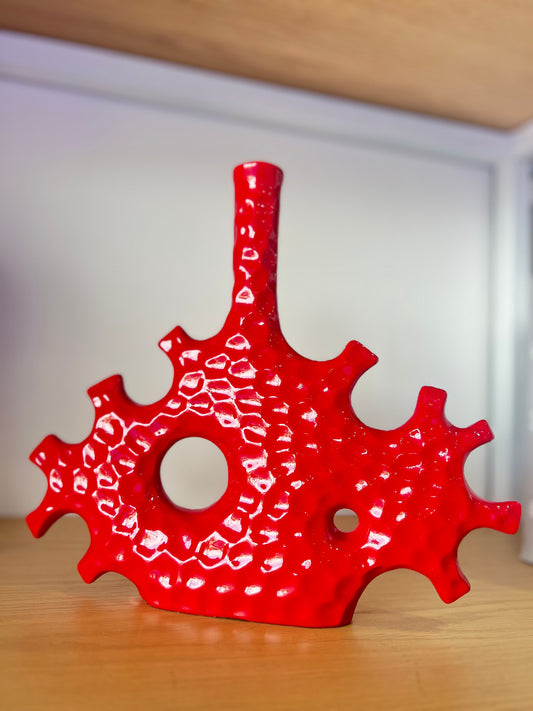 Modern Red Gear Vase
