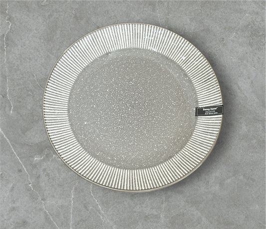 Stripe Grey-white Dinner Plate 10.5”