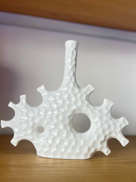 Modern White Gear Vase