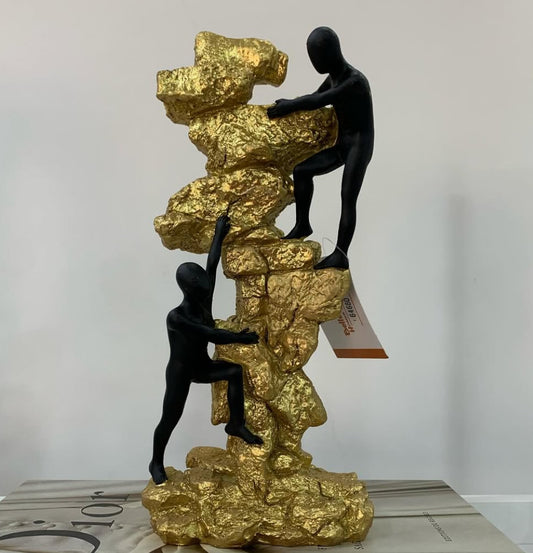Golden Resin 2 Men Hill Climb Figurine