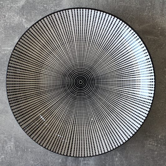 ROUND CERAMIC BLACK& WHITE SIDE PLATE 8.5''