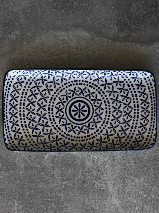 RECTANGULAR FLOWERED PLATE 9"