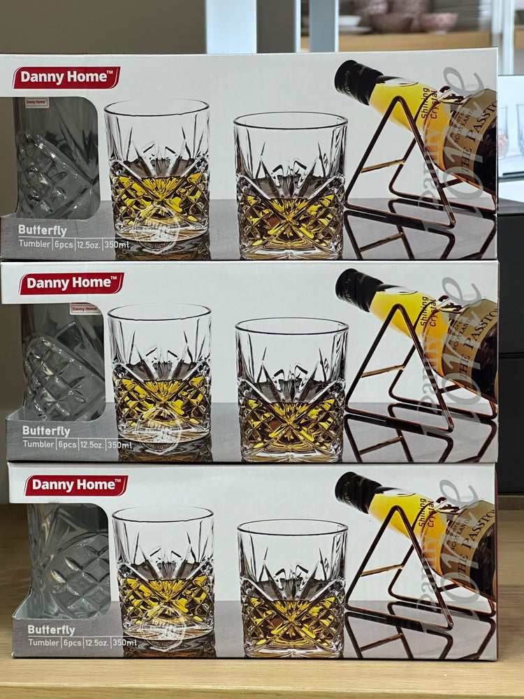Butterfly glass cups (6 pcs)