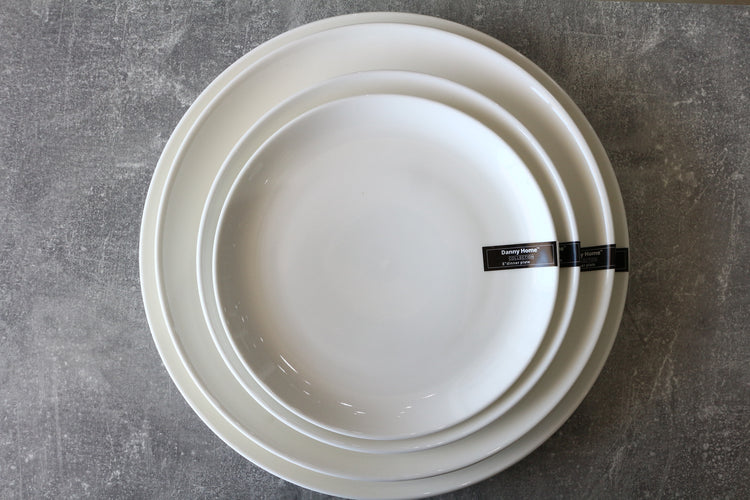 white round ceramic dinner plate 12inch
