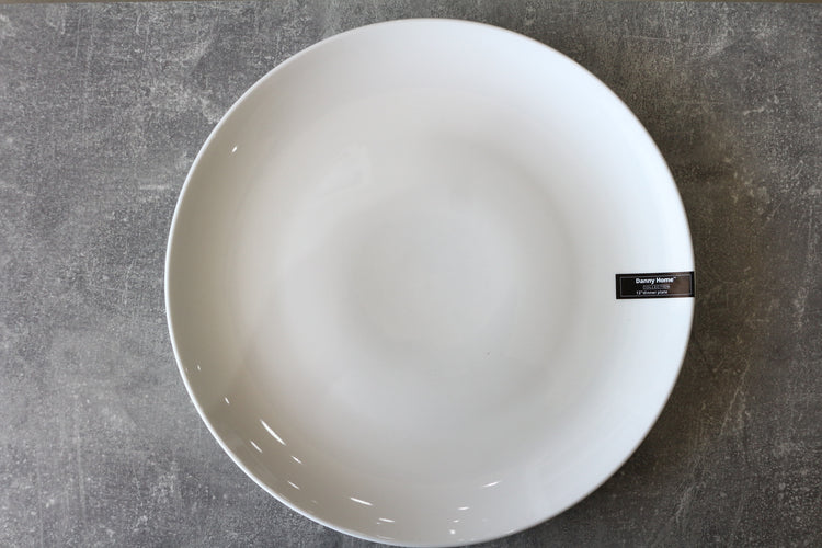 white round ceramic dinner plate 12inch