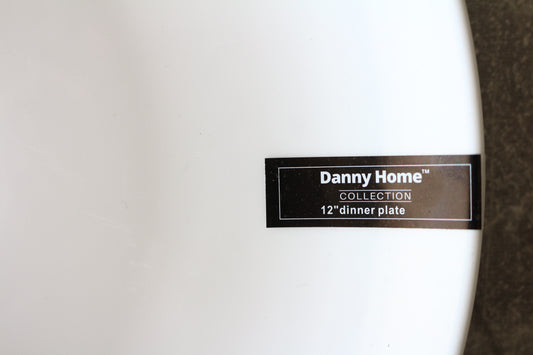 white round ceramic dinner plate 12inch