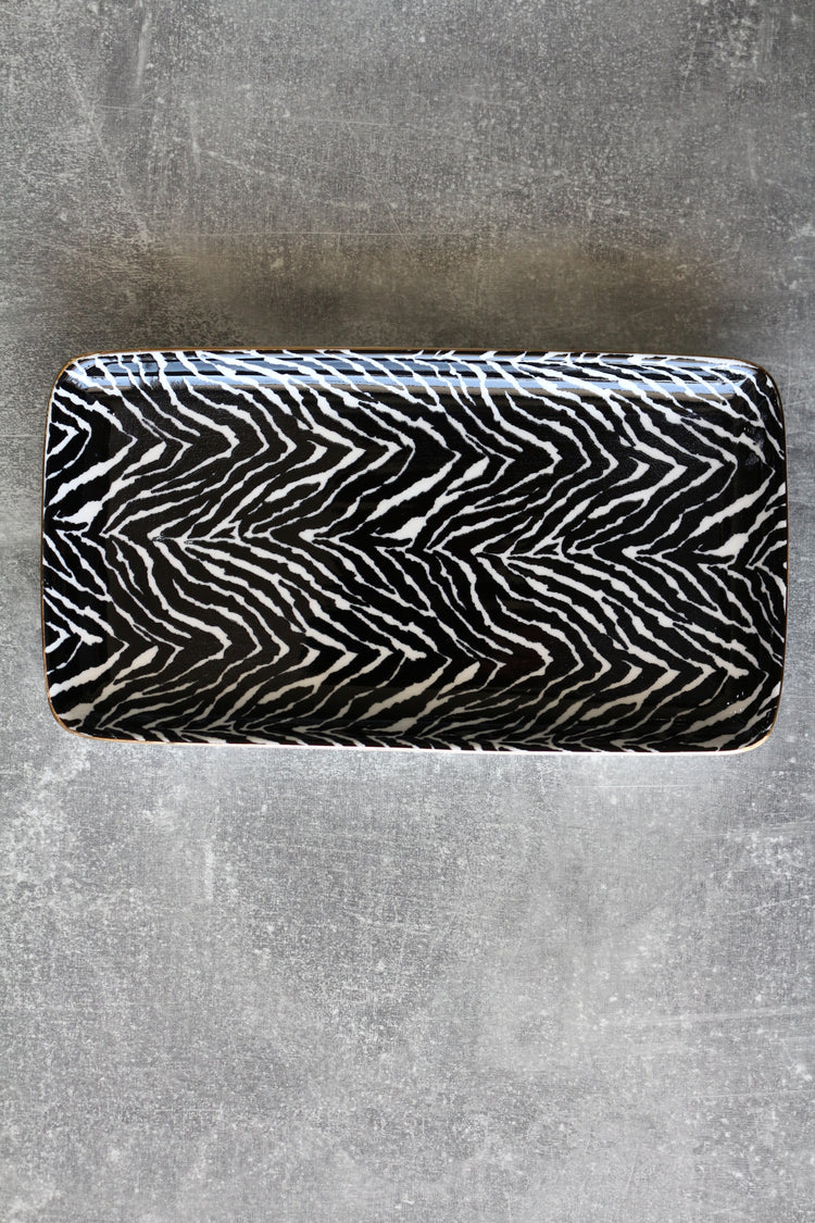 ZEBRA RECTANGULAR SERVING PLATE
