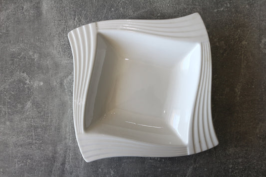 WAVY CERAMIC DEEP PLATE 7.5''