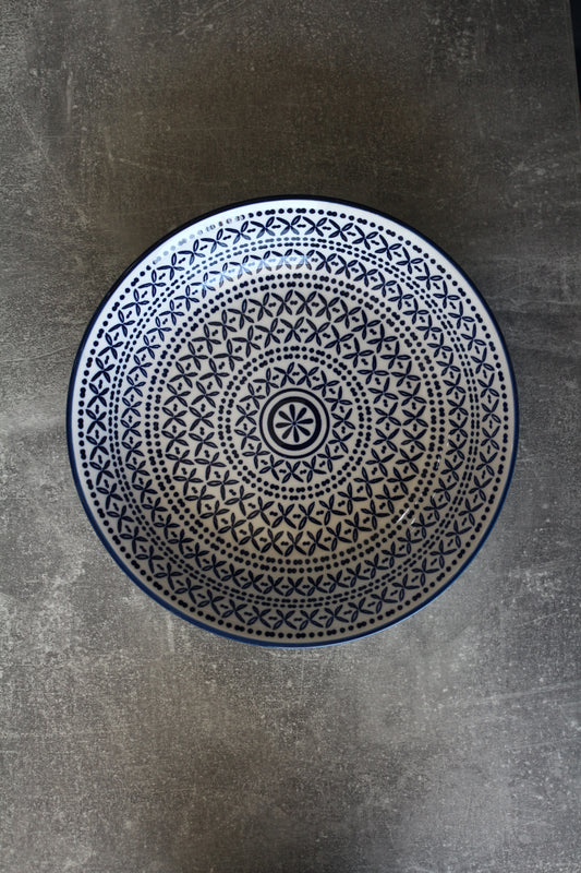 WHITE & BLUE FLOWERED 6'' BOWL