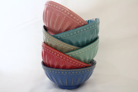 SET OF SIX MIX AND MATCH BOWLS 4.75 IN