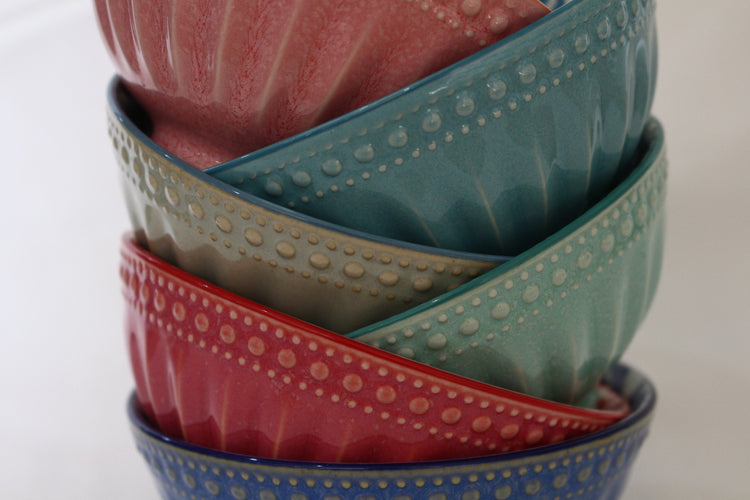 SET OF SIX MIX AND MATCH BOWLS 4.75 IN