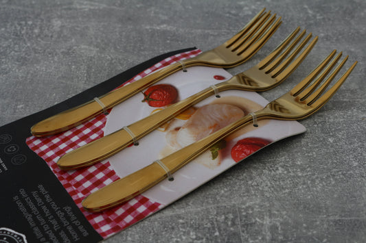 Golden dinner forks 6 pieces