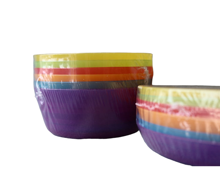 Colored Plastic Bowls x6