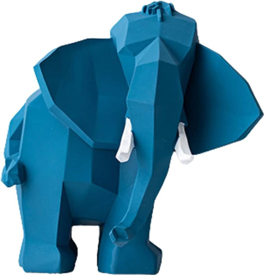 Geometric Elephant Figurine – Blue