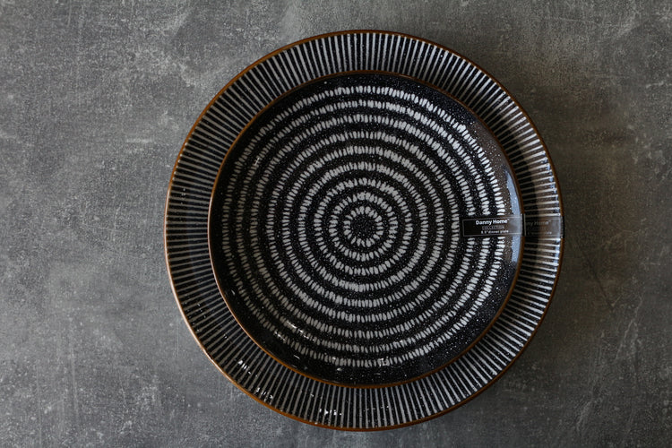 STRIPED CERAMIC SIDE PLATE 8.5"